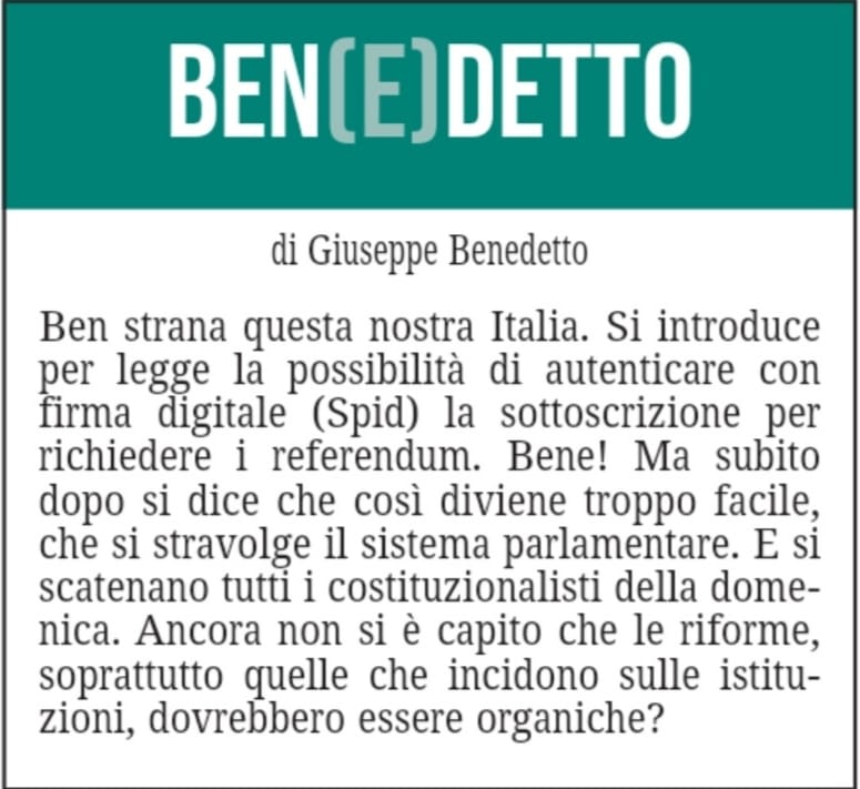 BEN(E)DETTO 22 settembre 2021