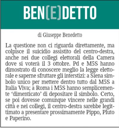 BEN(E)DETTO 2 settembre 2021