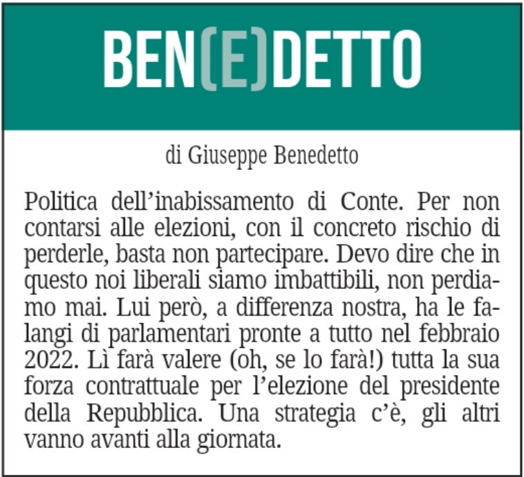 BEN(E)DETTO 4 settembre 2021