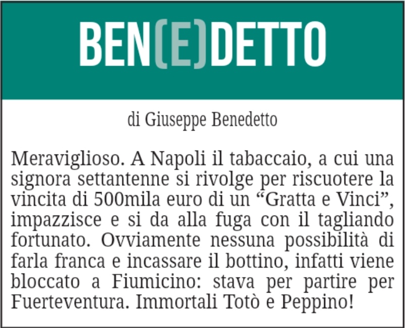 BEN(E)DETTO 7 settembre 2021