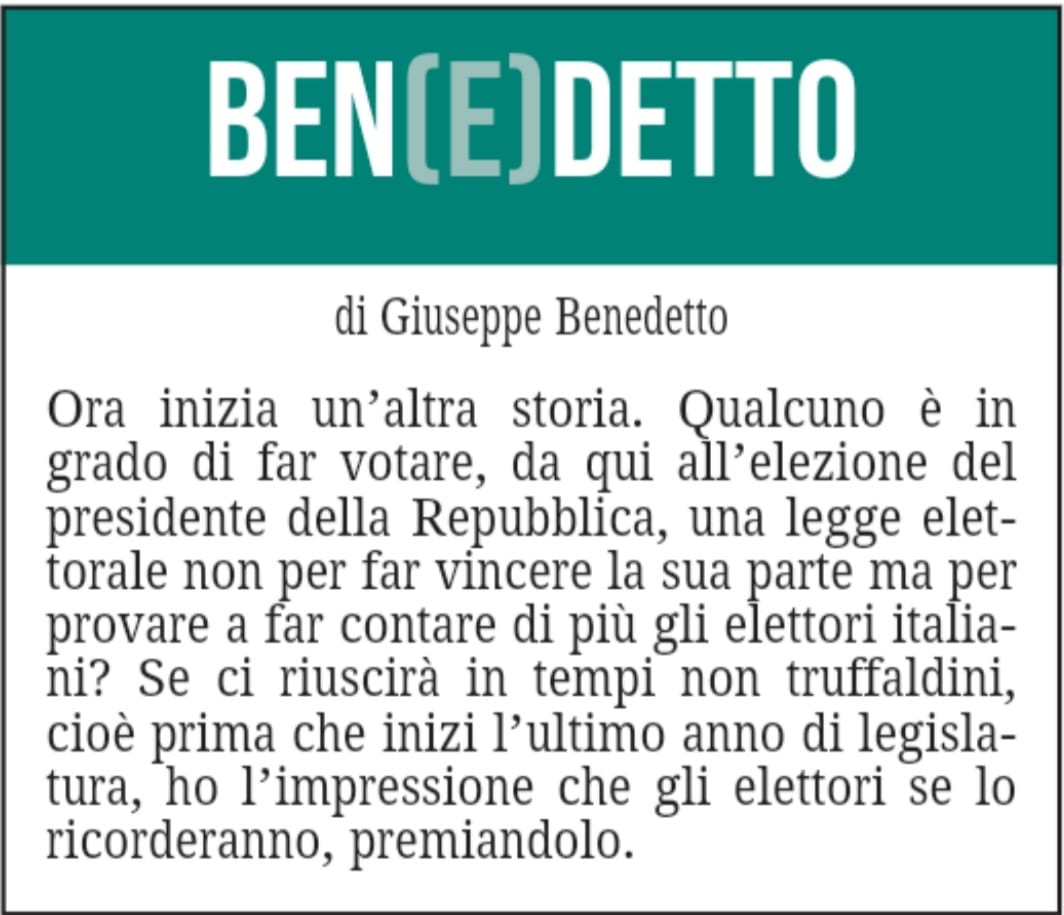 BEN(E)DETTO 6 ottobre 2021