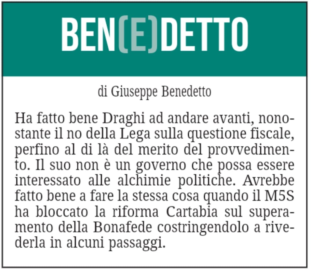 BEN(E)DETTO 7 ottobre 2021