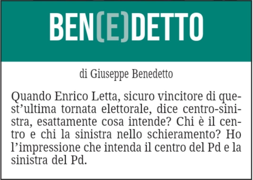 BEN(E)DETTO 8 ottobre 2021