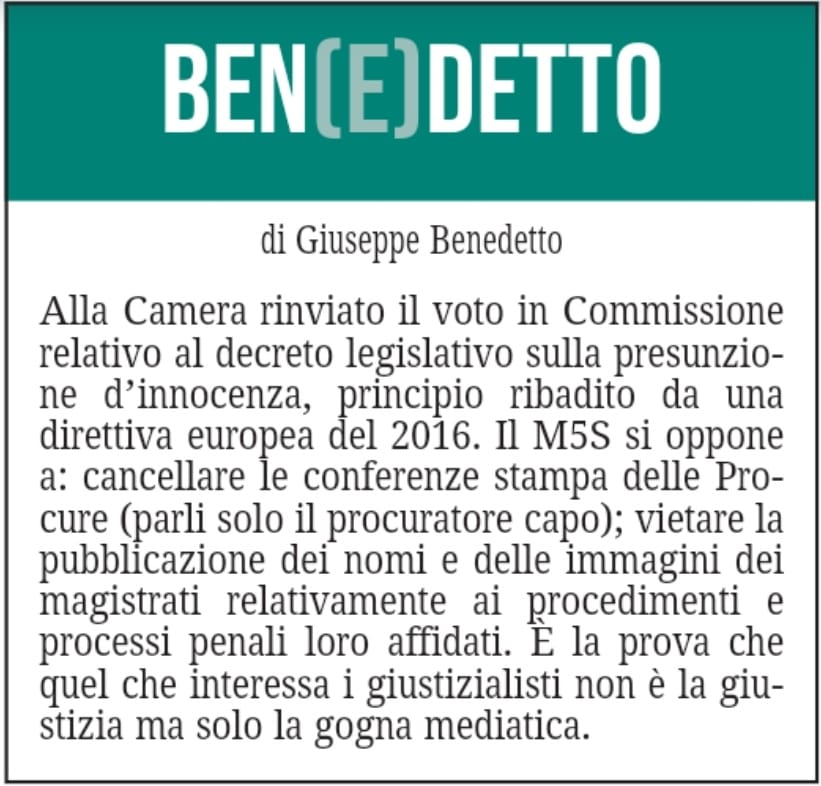 BEN(E)DETTO 16 ottobre 2021