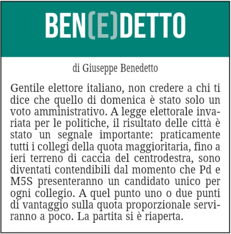 BEN(E)DETTO 20 ottobre 2021