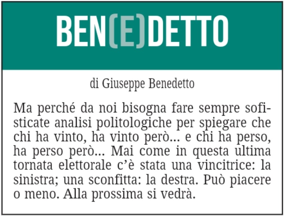 BEN(E)DETTO 21 ottobre 2021