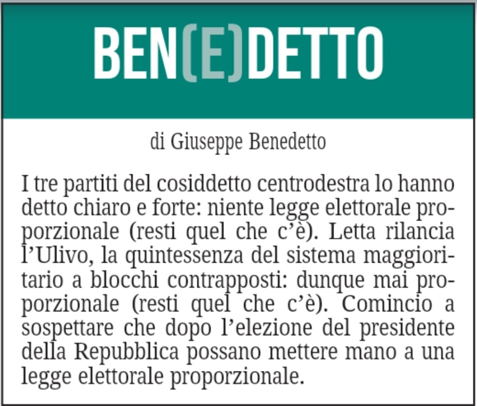 BEN(E)DETTO 22 ottobre 2021