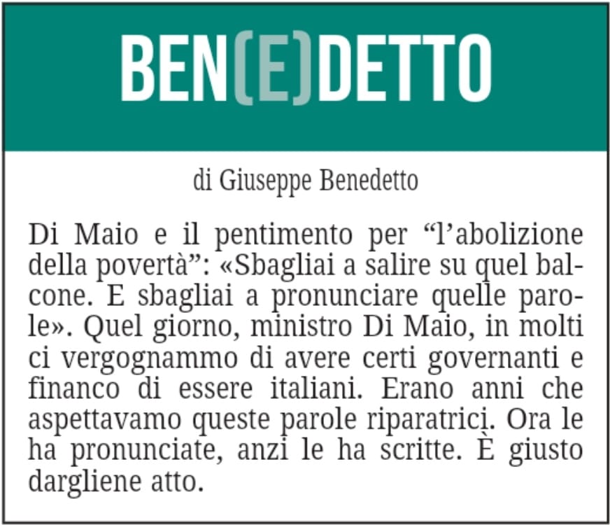 BEN(E)DETTO 27 ottobre 2021