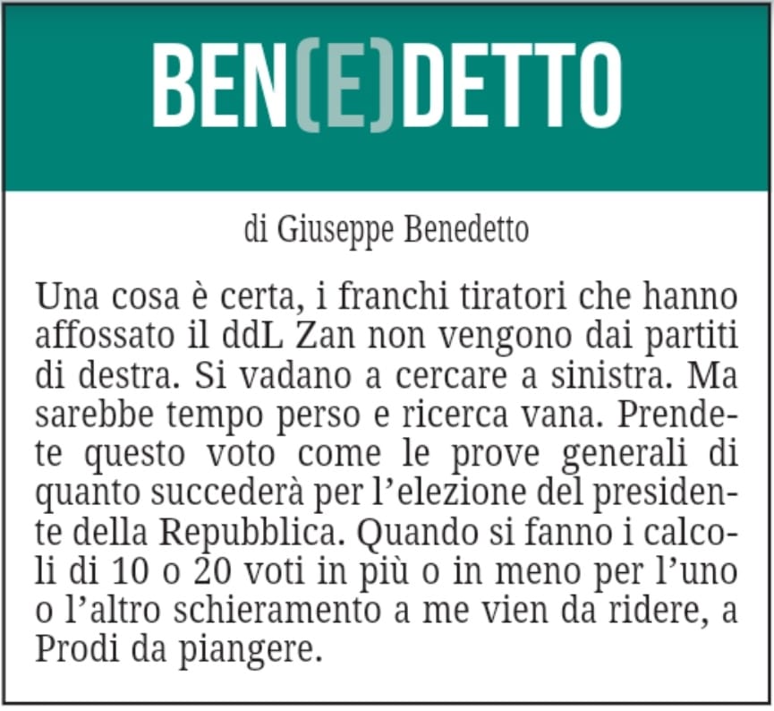 BEN(E)DETTO 29 ottobre 2021