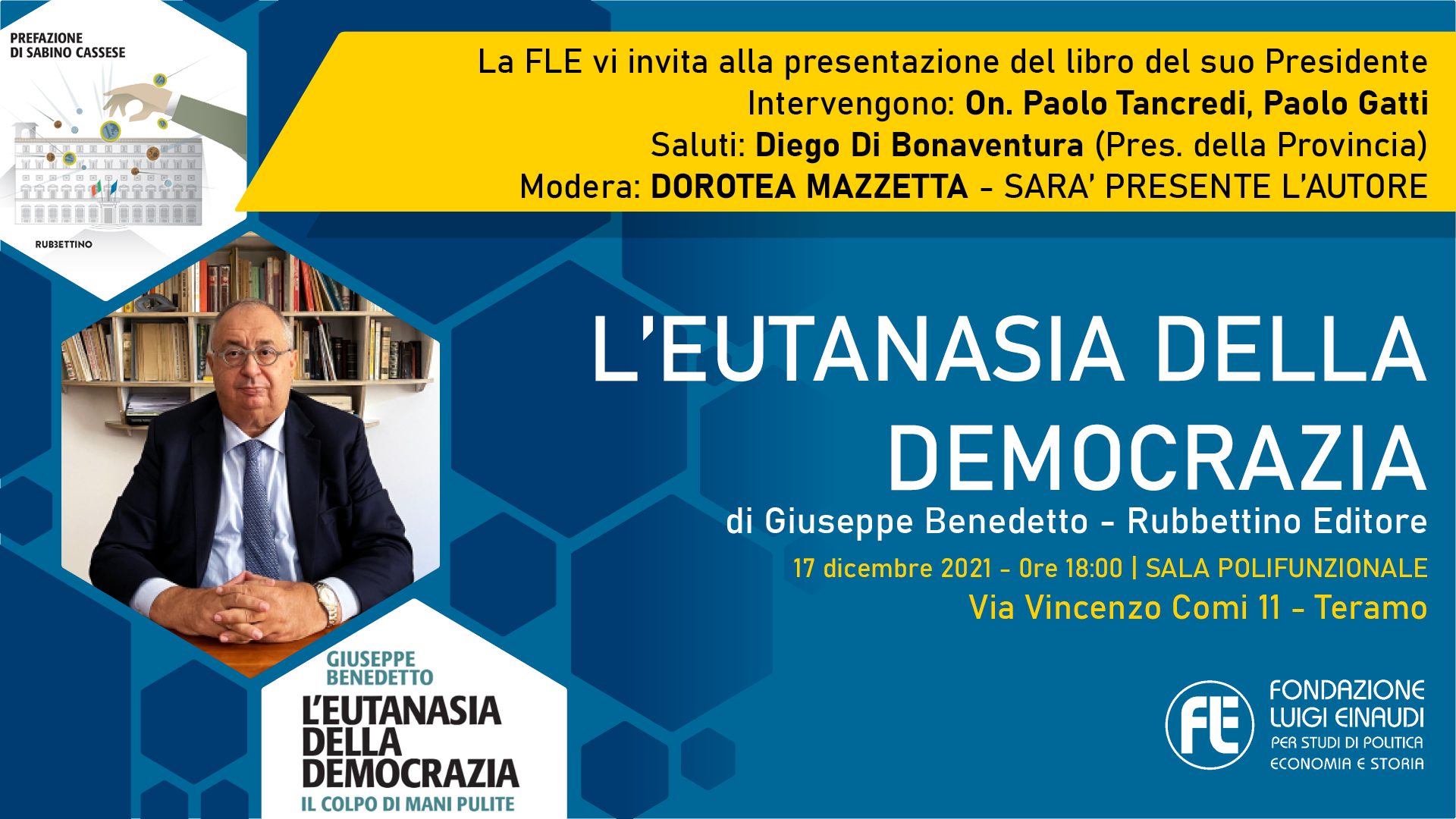 Presentazione libro “L’eutanasia della democrazia” – 17 dicembre 2021, Teramo