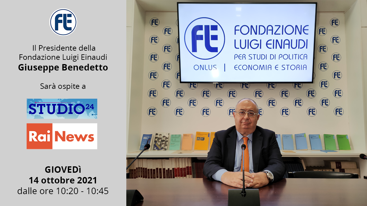 Il Presidente Giuseppe Benedetto ospite a Studio24 su RAI News il 14 ottobre 2021 dalle ore 10:20