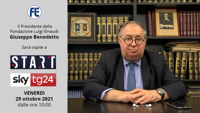 Il Presidente Giuseppe Benedetto ospite a Start su SkyTG24 il 29 Ottobre 2021 dalle ore 10:00