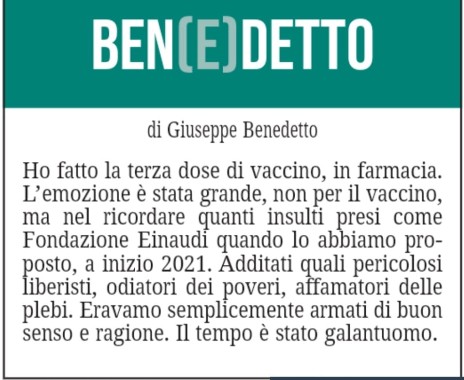 BEN(E)DETTO 16 novembre 2021