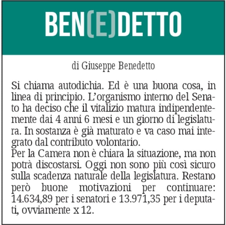 BEN(E)DETTO 19 novembre 2021