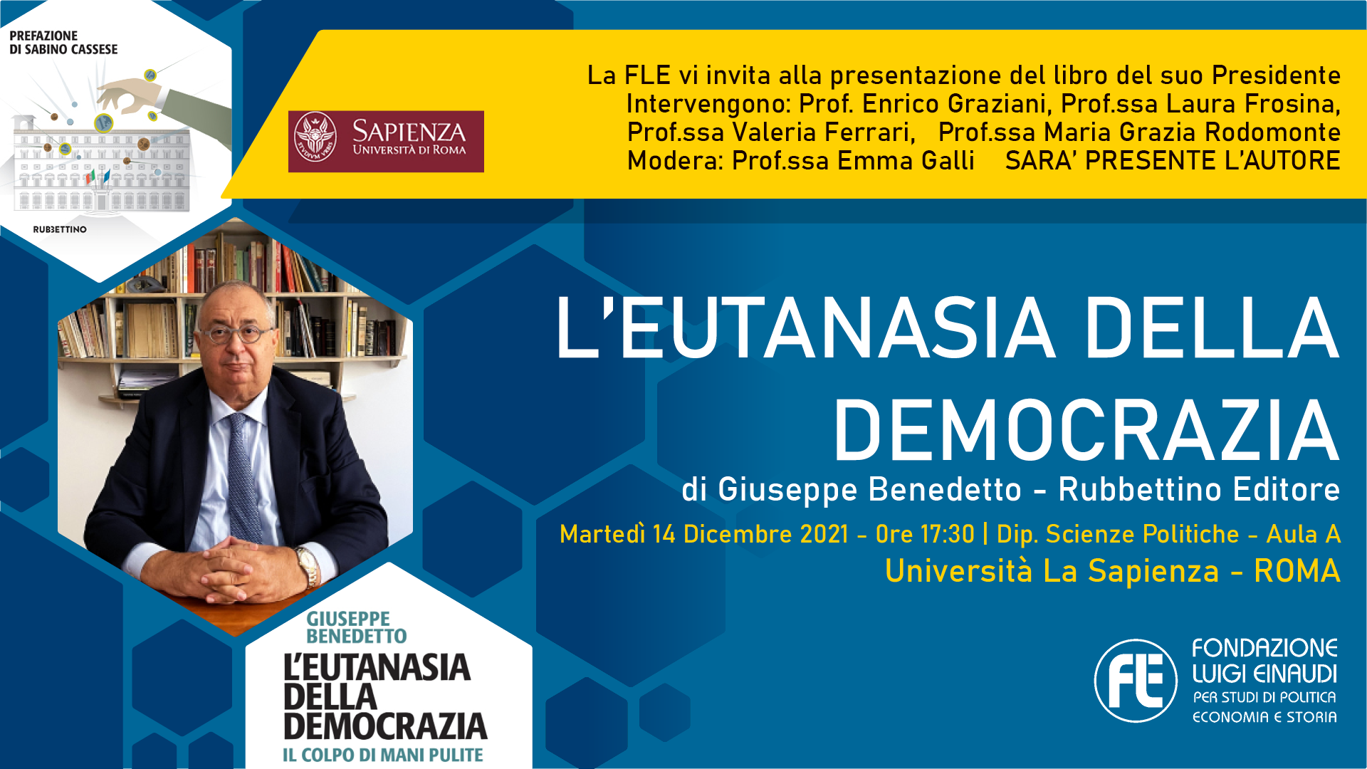 Presentazione libro “L’eutanasia della democrazia” – 14 dicembre 2021, “Università La Sapienza”, Roma