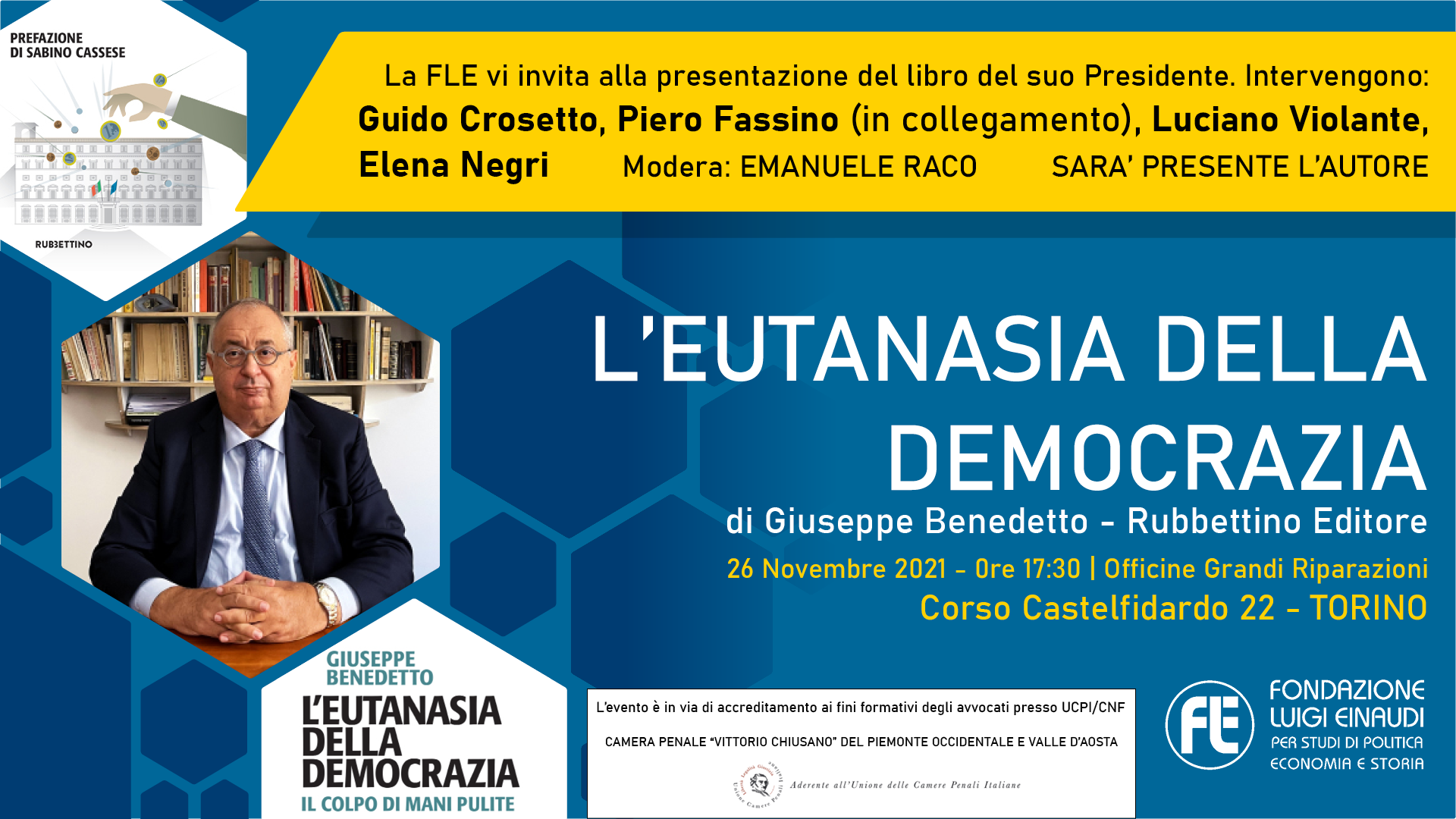 Presentazione libro “L’eutanasia della democrazia” – Torino, 26 novembre 2021