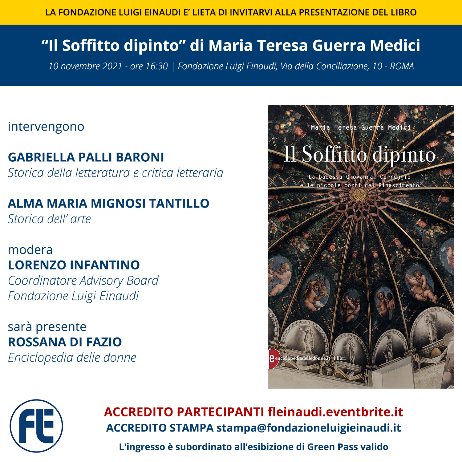 Presentazione del libro “Il Soffitto dipinto” di Maria Teresa Guerra Medici