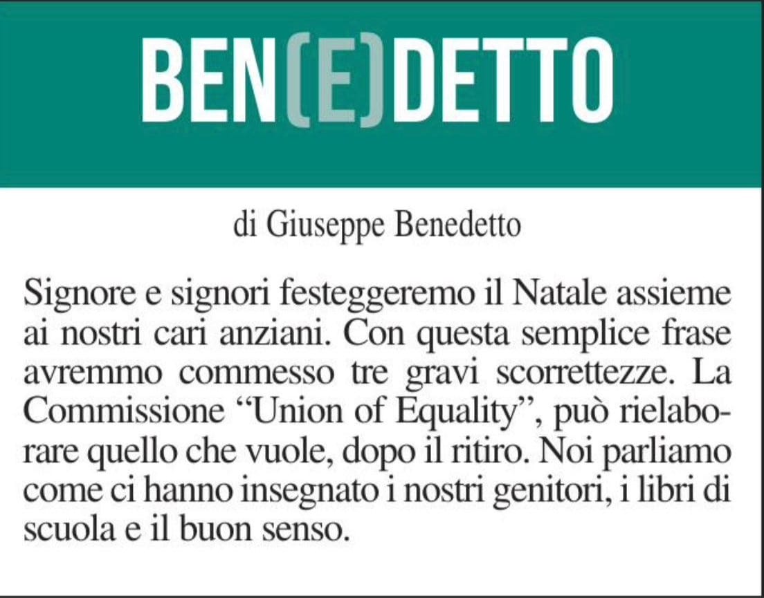 BEN(E)DETTO 1 dicembre 2021