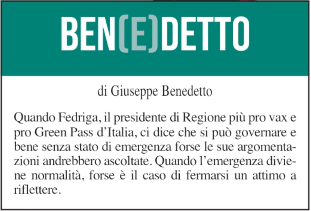 BEN(E)DETTO 15 dicembre 2021