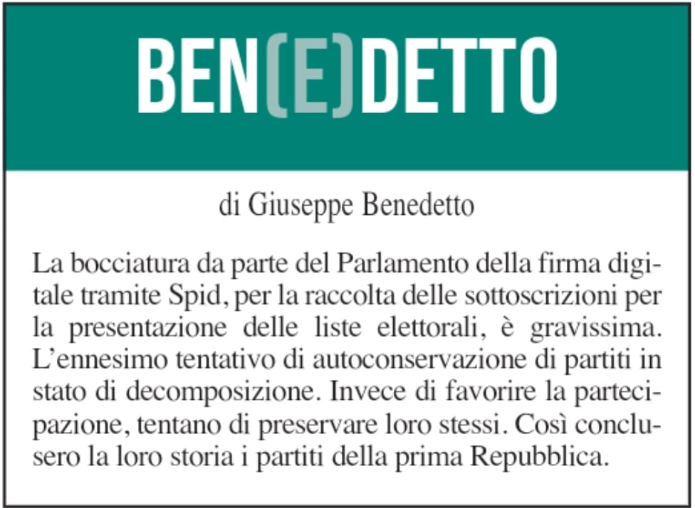 BEN(E)DETTO 18 dicembre 2021