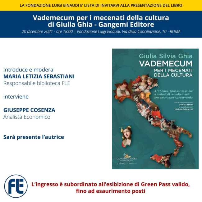 Presentazione del libro “Vademecum per i mecenati della cultura” di Giulia Ghia