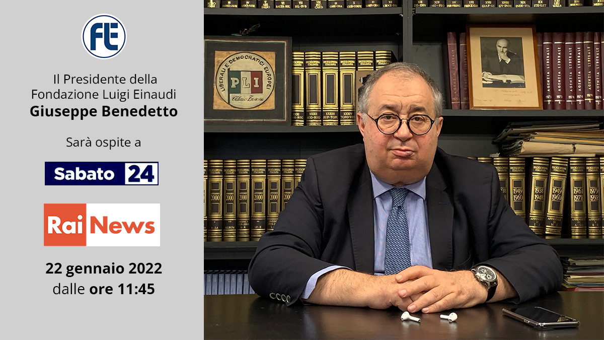 Il Presidente Giuseppe Benedetto ospite a “Sabato 24” su Rai News il 22 gennaio 2022