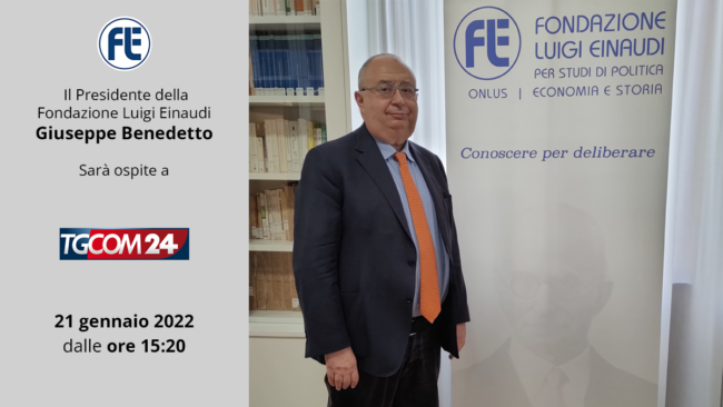 Il Presidente Giuseppe Benedetto ospite a “Tgcom 24” il 21 gennaio 2022