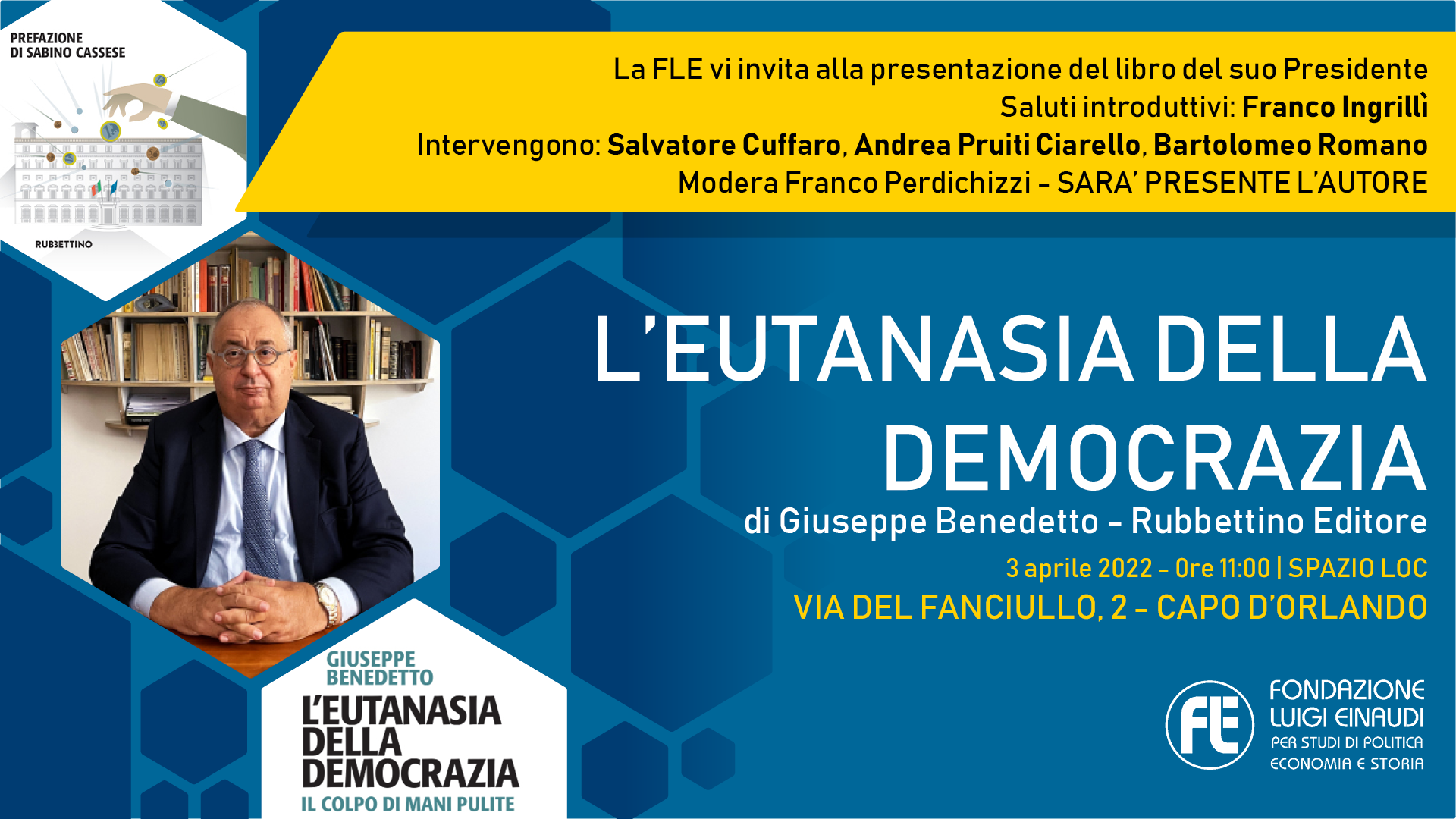 Presentazione libro “L’eutanasia della democrazia” – 3 aprile 2022, Capo d’Orlando