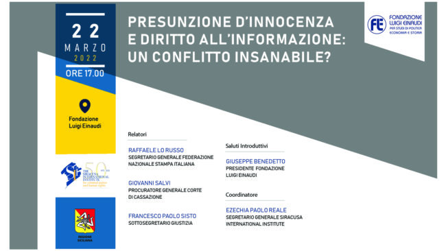 Convegno "Presunzione di innocenza e diritto all'informazione: un conflitto insanabile?"