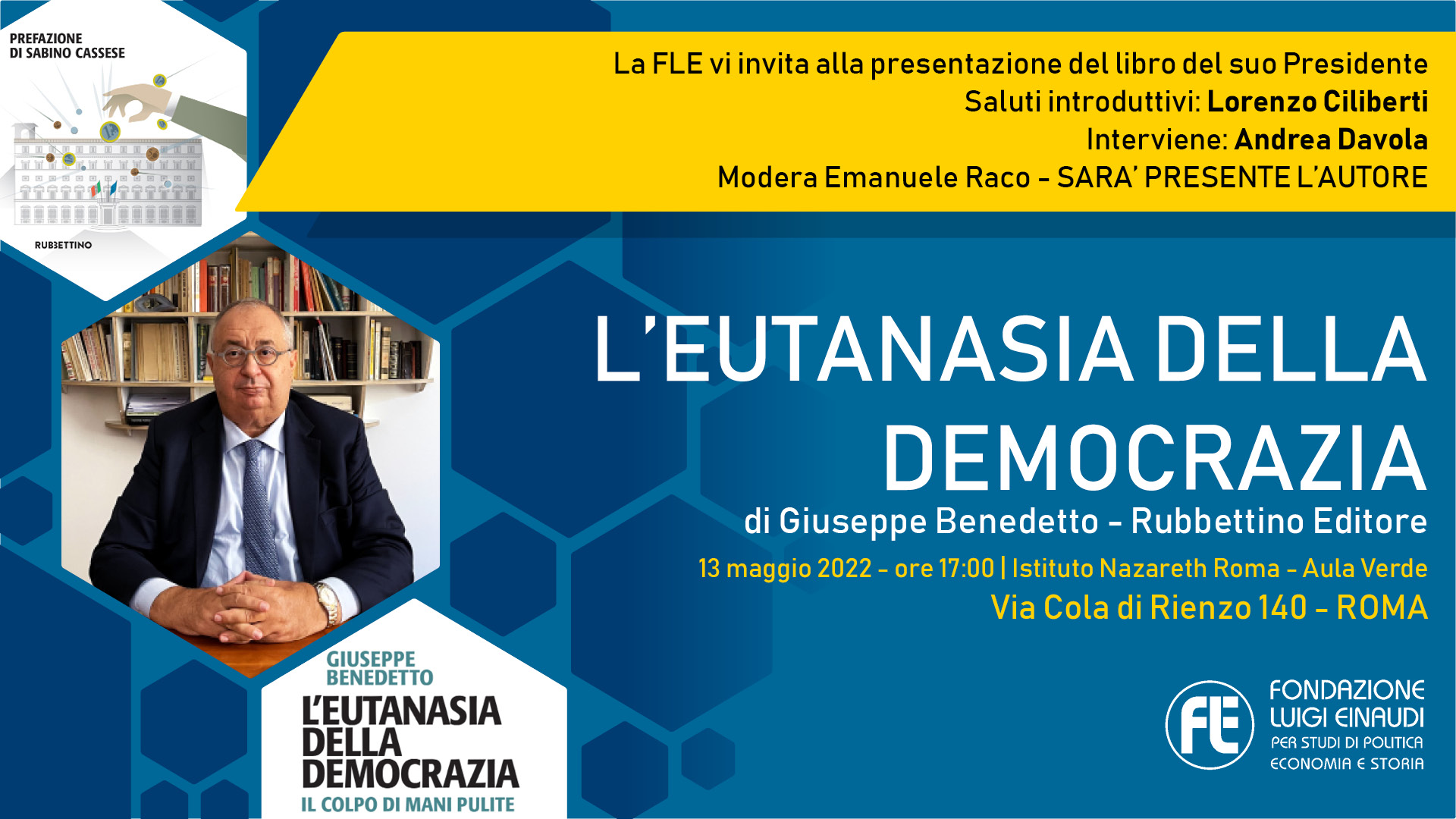Presentazione libro “L’eutanasia della democrazia” – 13 maggio 2022, Istituto Nazareth di Roma