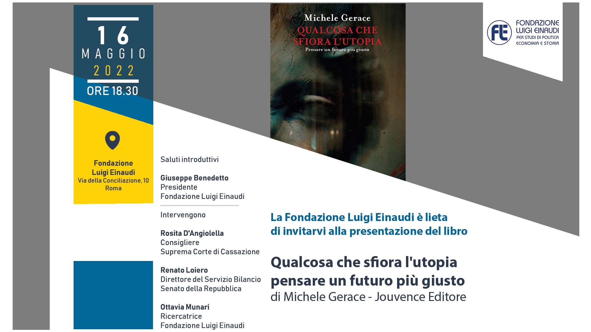 Presentazione del libro “Qualcosa che sfiora l’utopia” di Michele Gerace