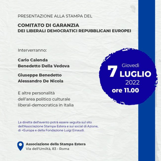 Presentazione del Comitato di garanzia dei Liberali Democratici Repubblicani Europei