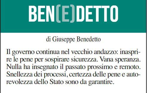 Benedetto 1 novembre 2022