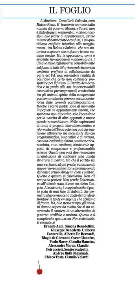 Lettera al direttore Claudio Cerasa – Il Foglio