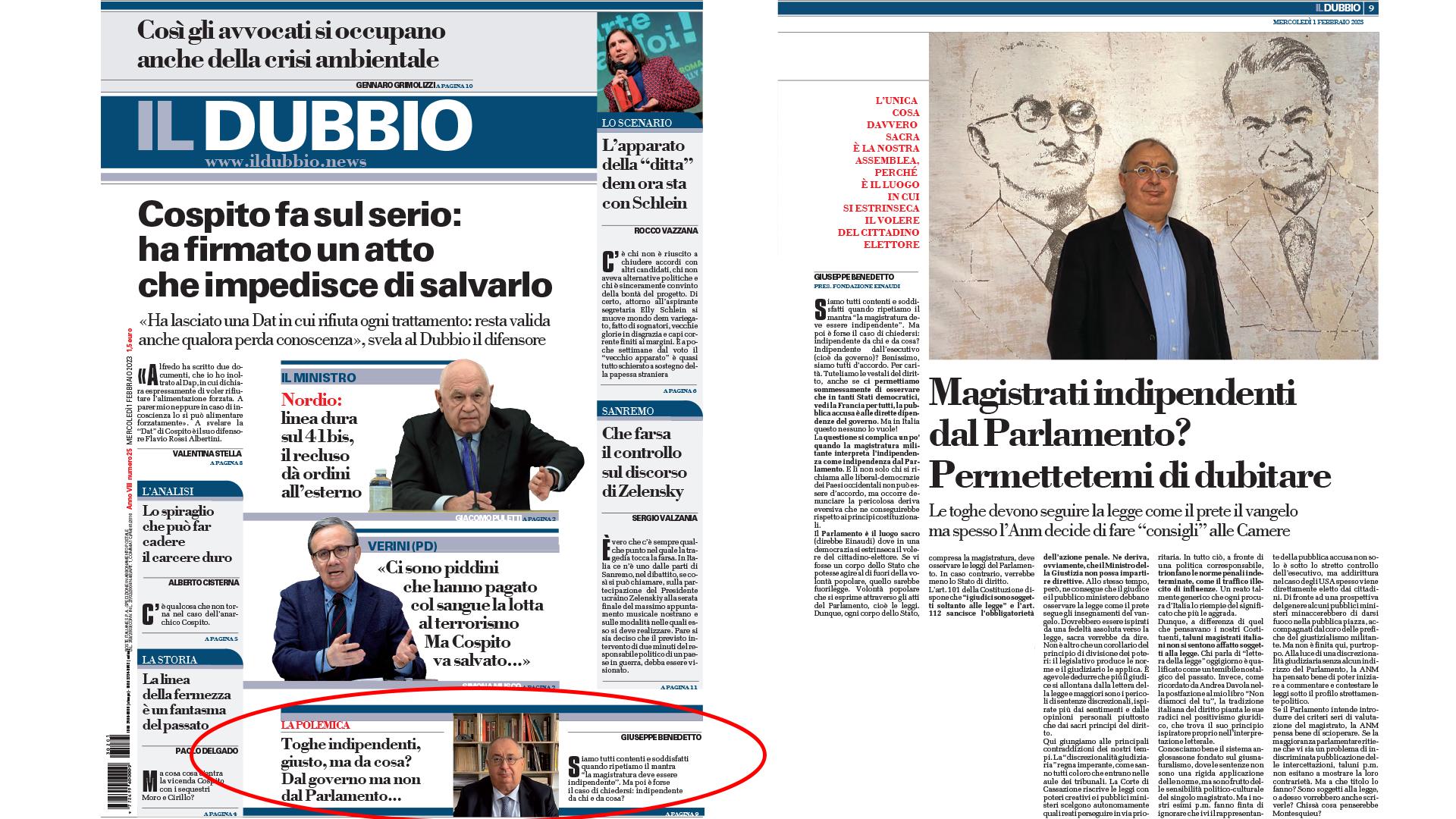 Magistrati indipendenti dal Parlamento? Permettetemi di dubitare – Il Dubbio