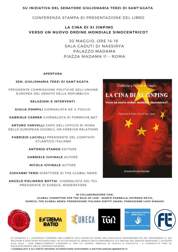Presentazione del libro “La Cina di Xi Jinping. Verso un ordine mondiale sinocentrico?” di Gabriele e Nicola Iuvinale