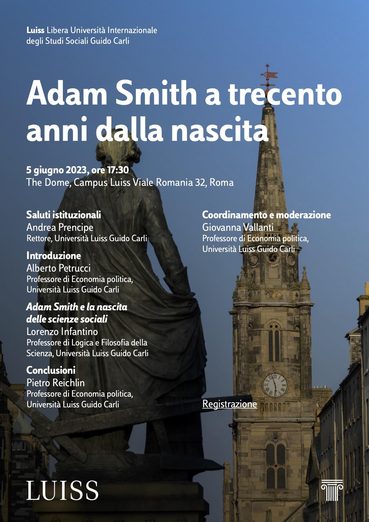 Adam Smith a trecento anni dalla nascita