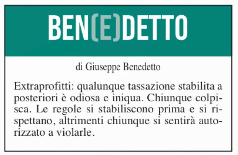 Ben(d)edetto del 9 agosto 2023