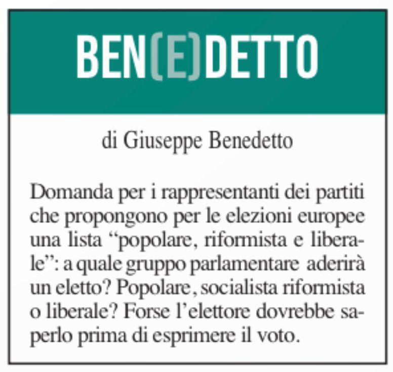 Ben(e)detto del 31 agosto 2023