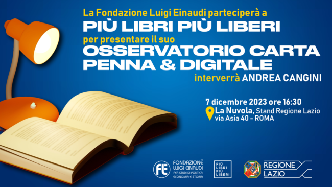 Più Libri Più Liberi 2023 – Presentazione dell’Osservatorio Carta, Penna & Digitale