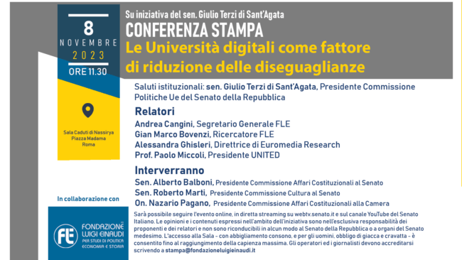 Le Università digitali come fattore di riduzione delle diseguaglianze