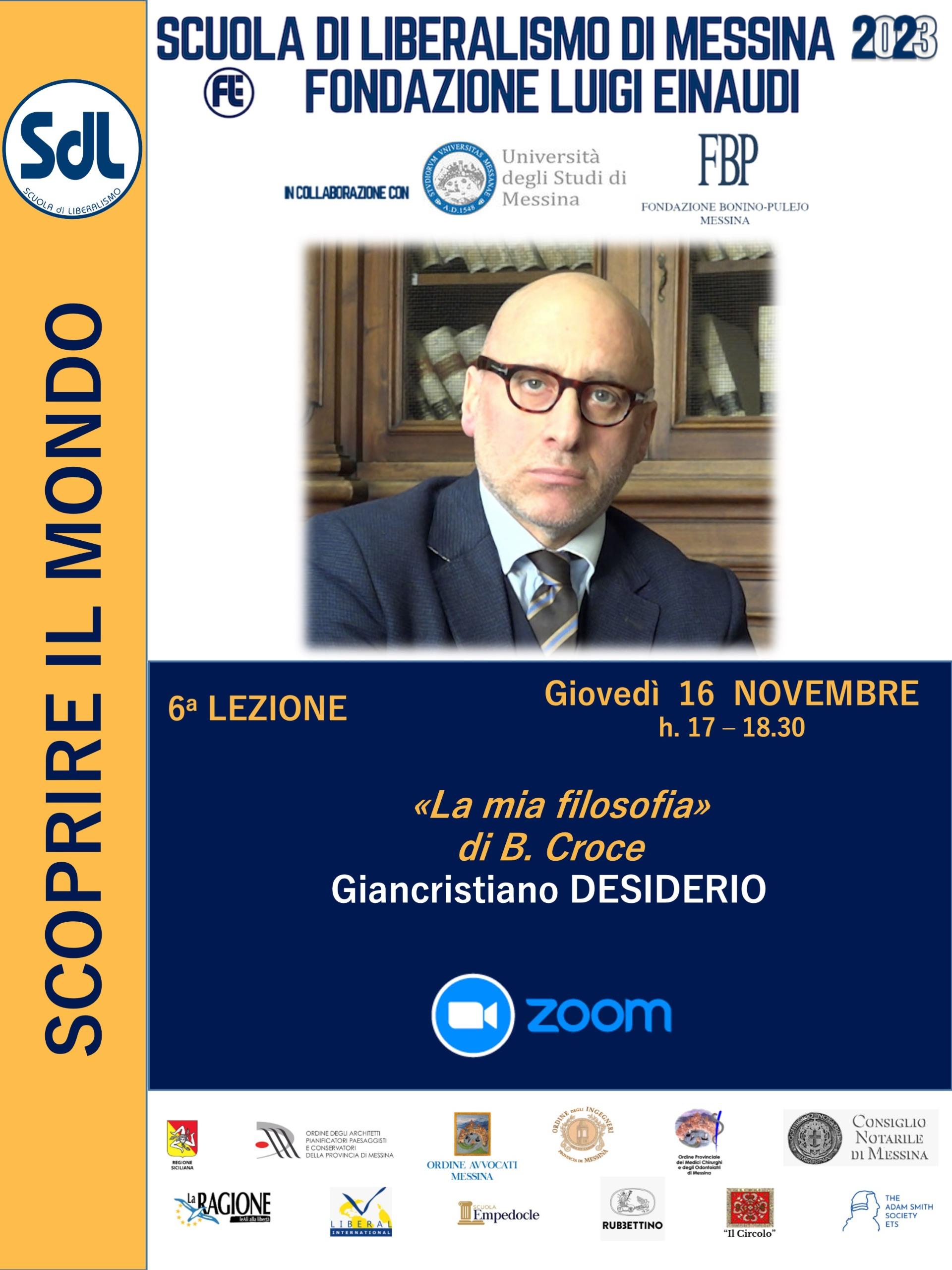 Scuola di Liberalismo 2023 – Messina: lezione del prof. Giancristiano Desiderio sul tema “La mia filosofia”