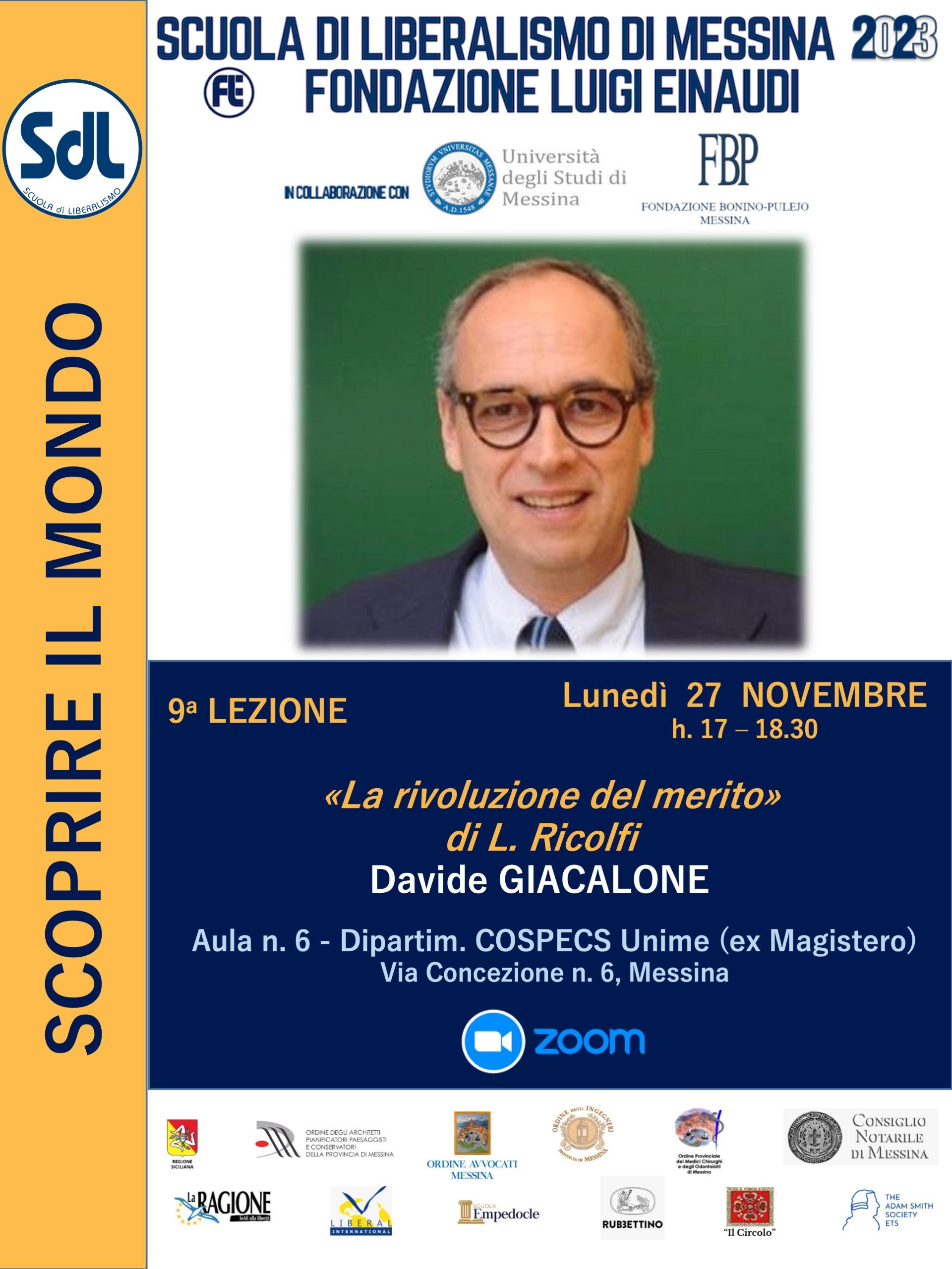 Scuola di Liberalismo 2023 – Messina: lezione del prof. Davide Giacalone sul tema “La rivoluzione del merito”