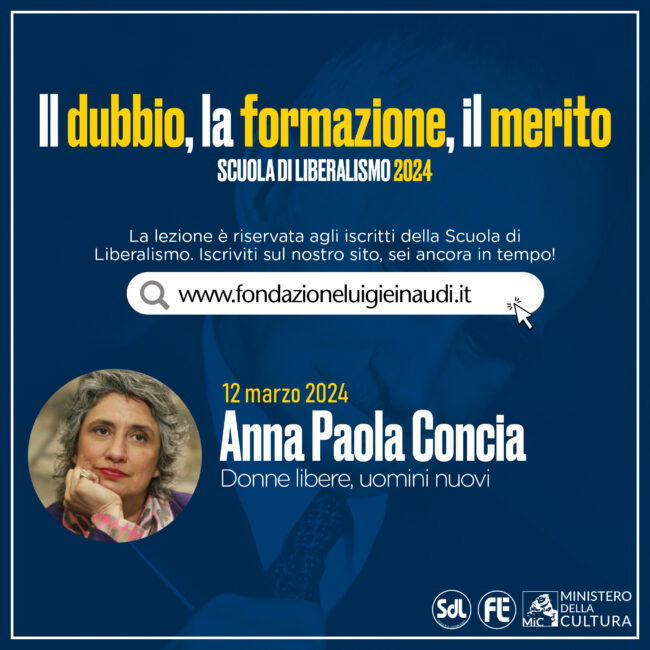 Scuola di Liberalismo 2024 – Anna Paola Concia, Donne libere, uomini nuovi