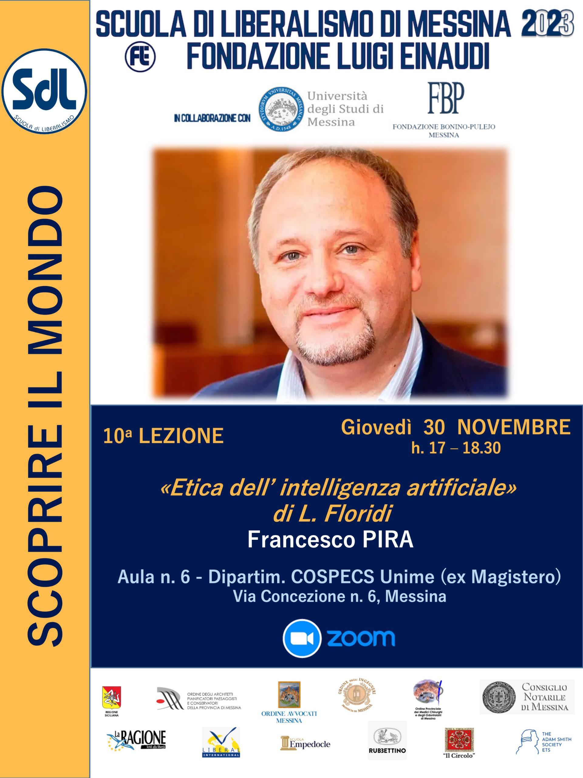 Scuola di Liberalismo 2023 – Messina: lezione del prof. Francesco Pira sul tema “Etica dell’intelligenza artificiale”