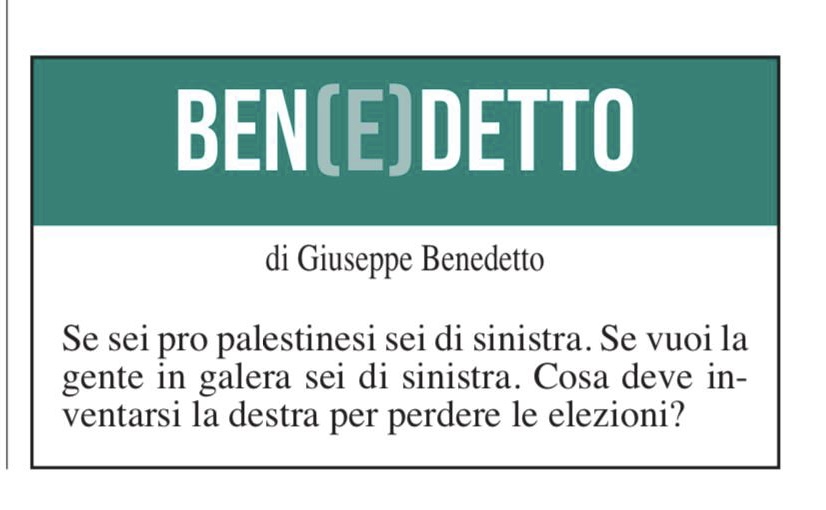 Ben(e)detto del 13 febbraio 2024