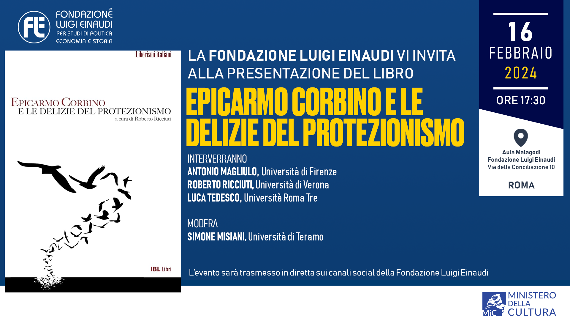Presentazione del libro “Epicarmo Corbino e le delizie del protezionismo”