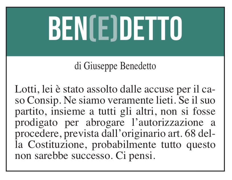 Ben(e)detto del 13 marzo 2024