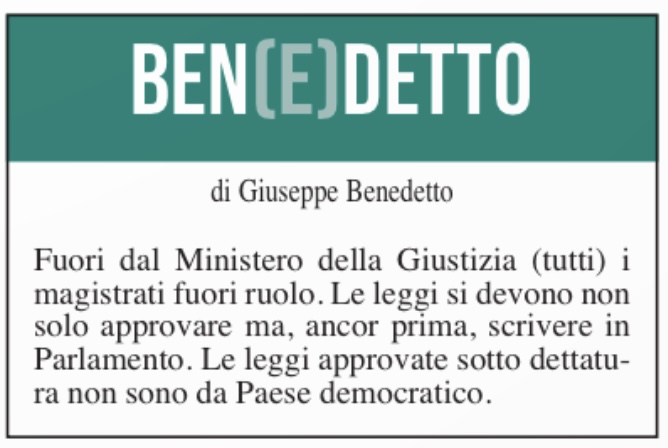 Ben(e)detto del 16 maggio 2024