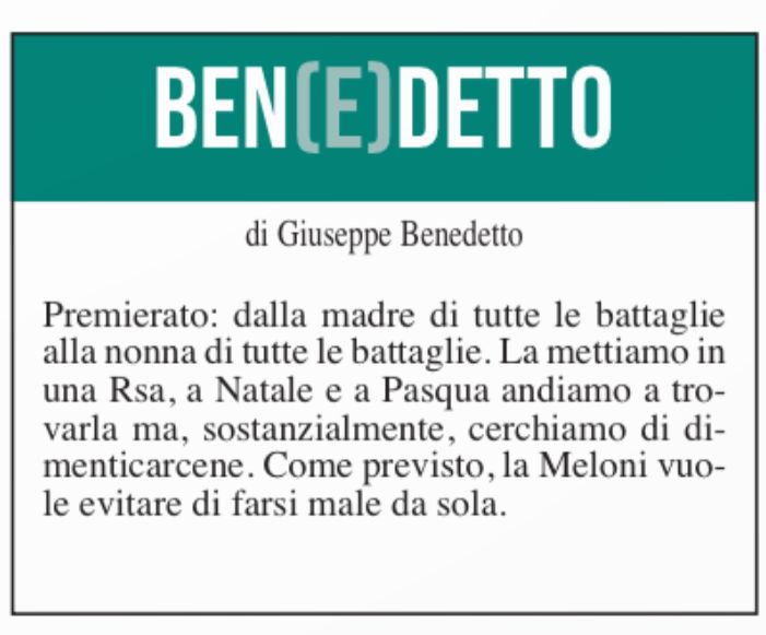 Ben(e)detto del 28 maggio 2024